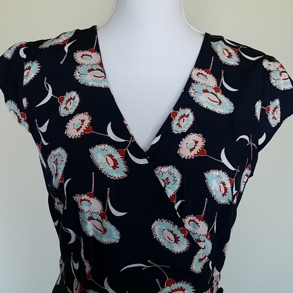 Flutter J. Crew navy, floral dress - Picture 3 of 8